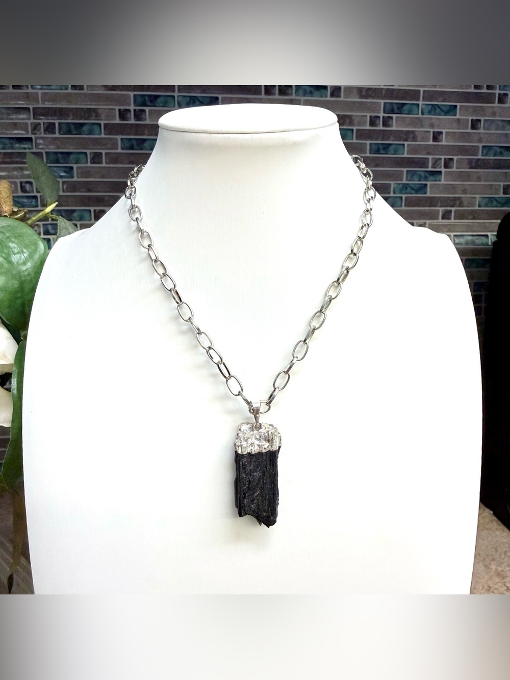 Natural Black Tourmaline necklace - Picture 1 of 4